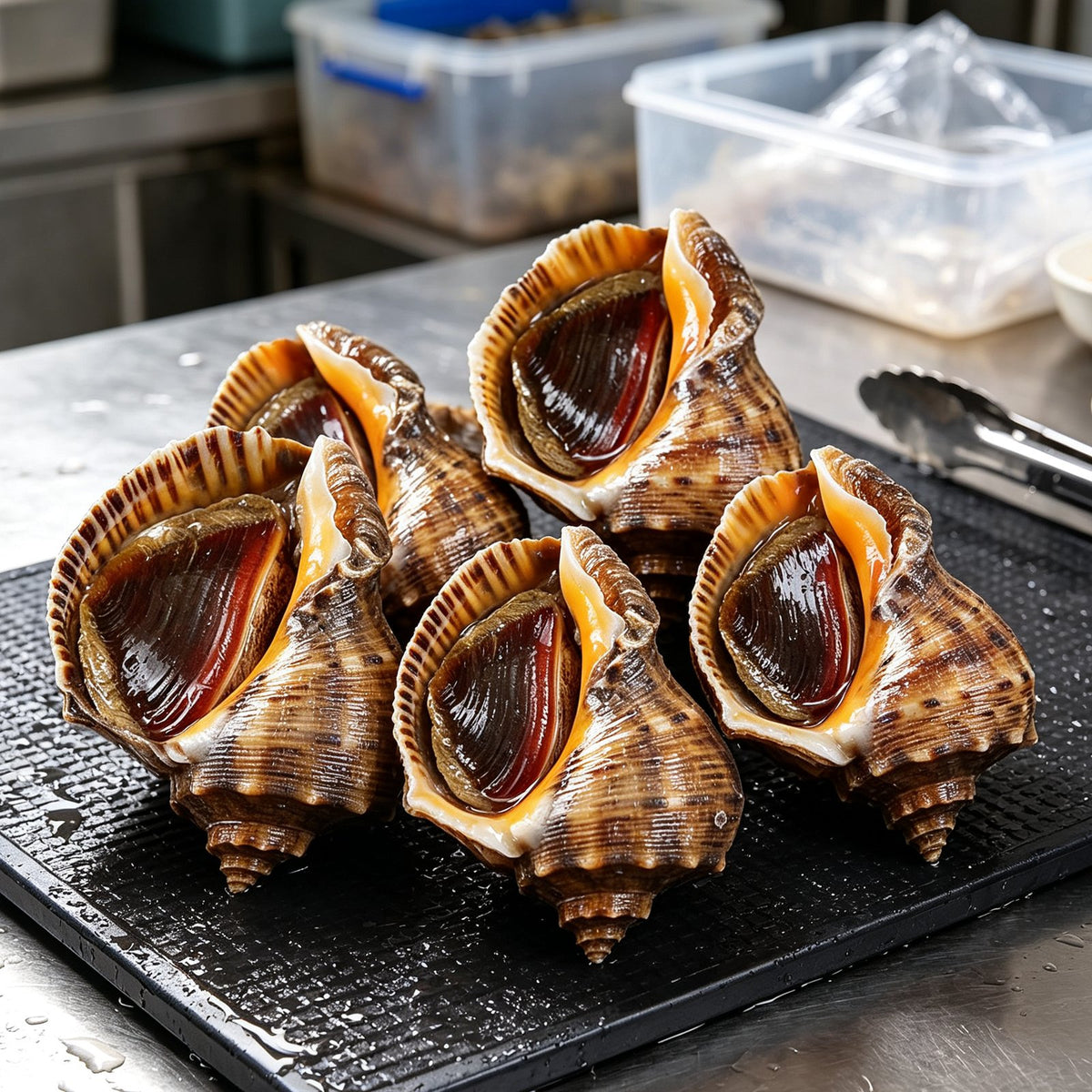 Steamed Whole Sea Snails in Shell