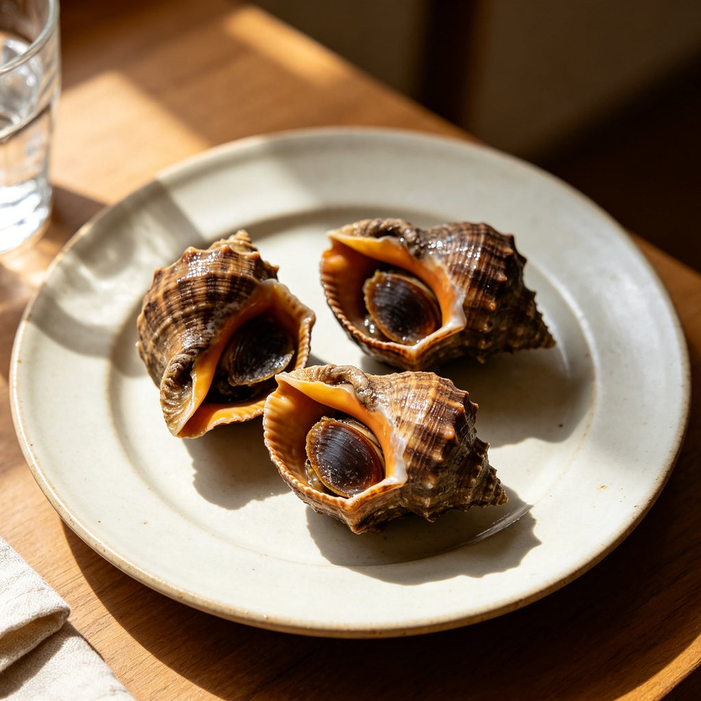 Steamed Whole Sea Snails in Shell