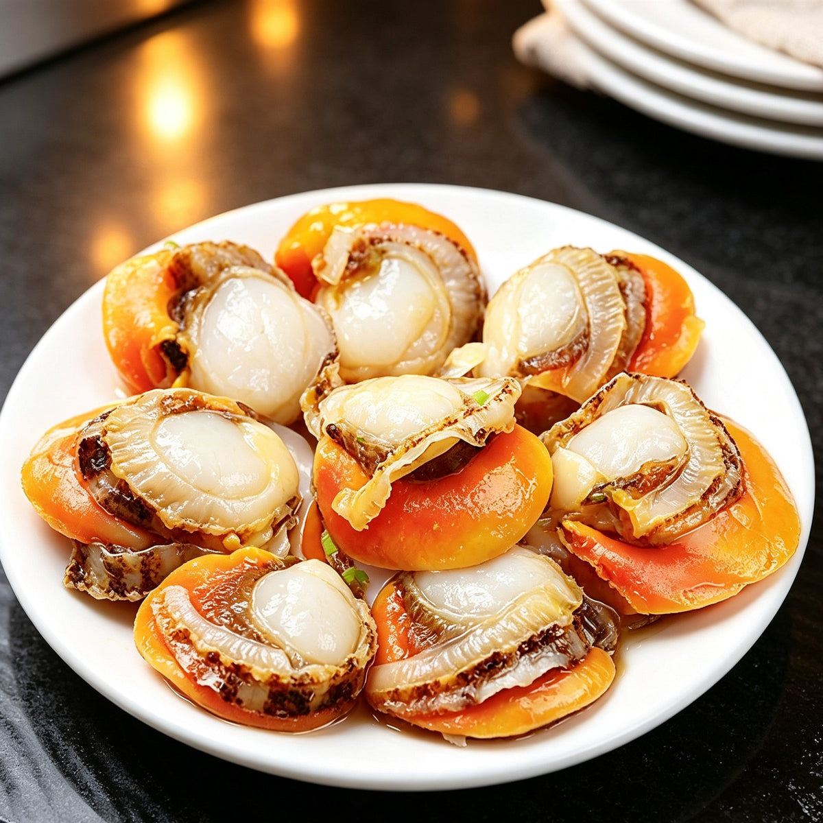 Half Shell Scallops with Roe