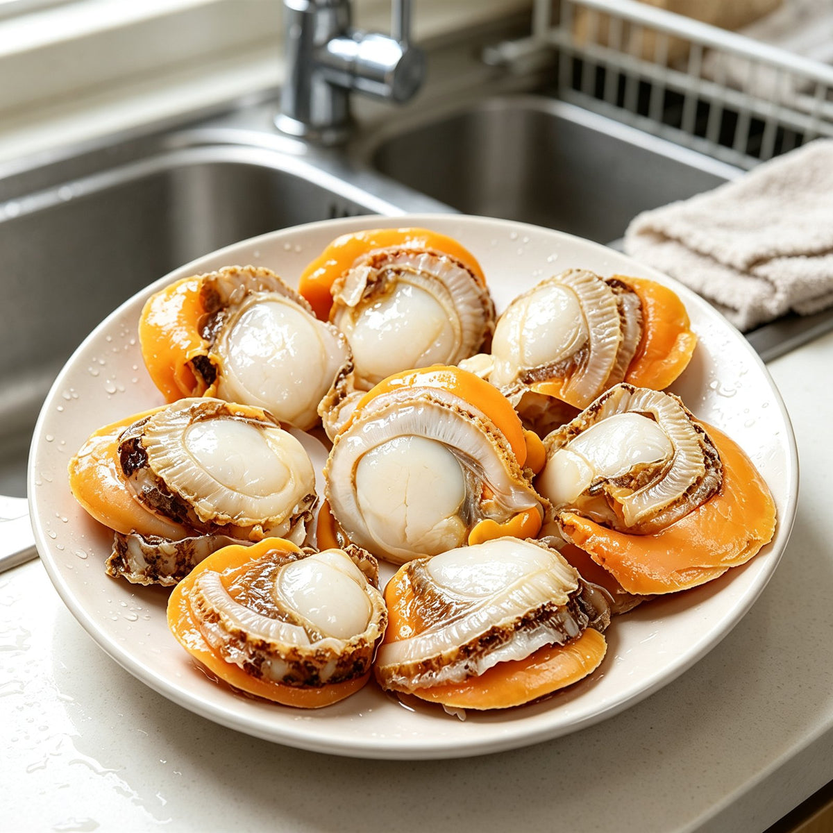 Half Shell Scallops with Roe